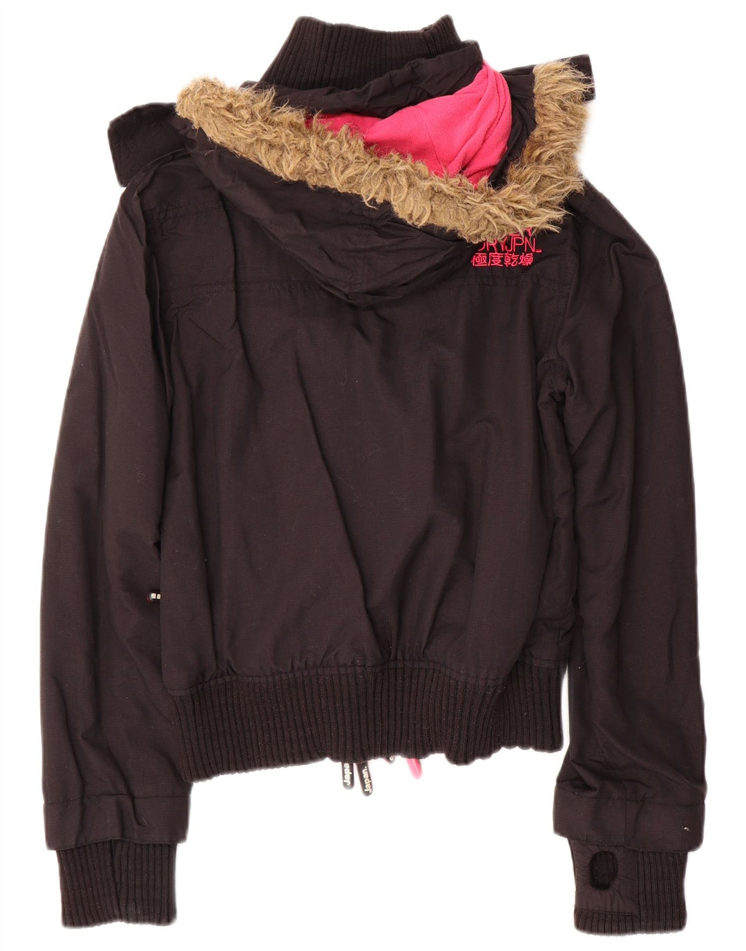 Superdry Damen The Windbomber Hooded Windjacke UK 14 Medium Schwarz