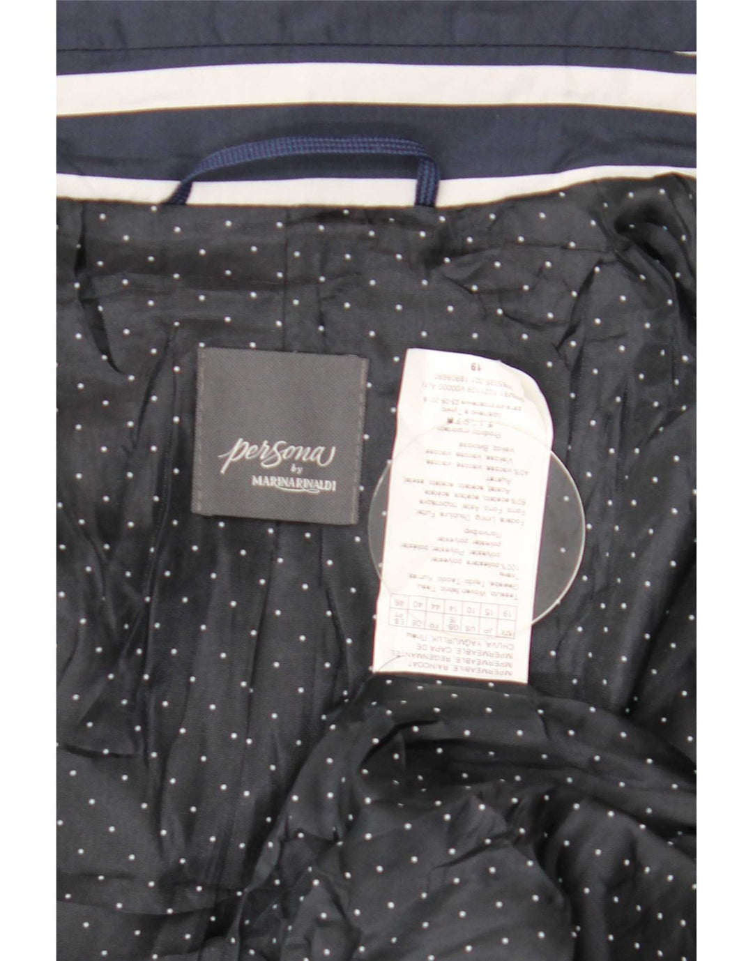 Persona By Marina Rinaldi Damen Zweireihiger Mantel Größe 19 Small Navy Bl