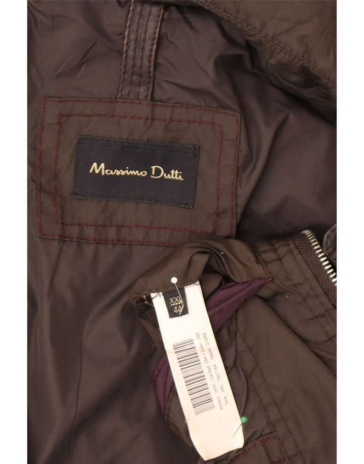 Massimo Dutti Herren-Utility-Jacke UK 44 2XL Braunes Nylon