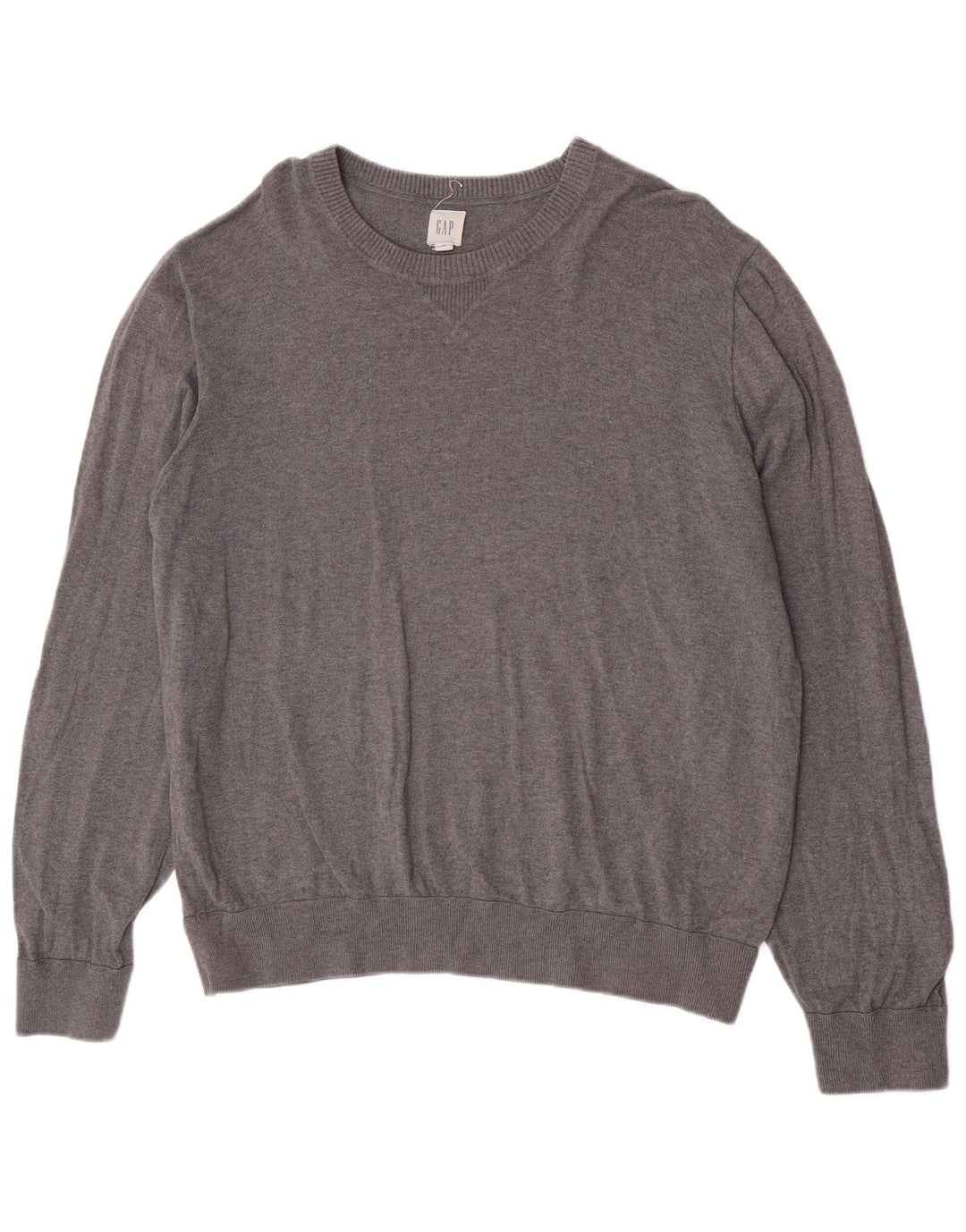 Gap Herren-Pullover mit Rundhalsausschnitt, XL, graue Baumwolle