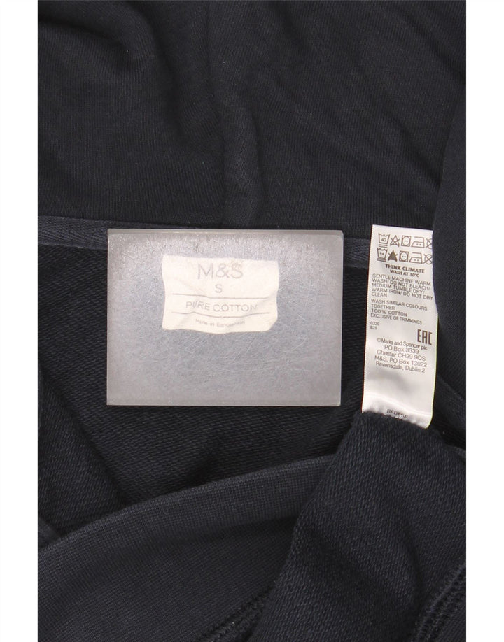 Marks & Spencer Herren-Kapuzenpullover mit Reißverschluss, Größe S, marineblaue Baumwolle