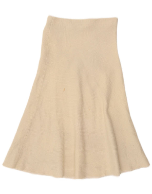 Zara Damen Strickrock in A-Linie, Größe S, W26, Beige