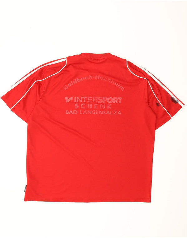 ADIDAS Herren Climalite Graphic T-Shirt Top XL Rot Polyester