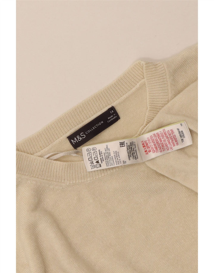 MARKS & SPENCER Damen-Pullover mit Rundhalsausschnitt, UK 14, Mittelbeige, Acryl