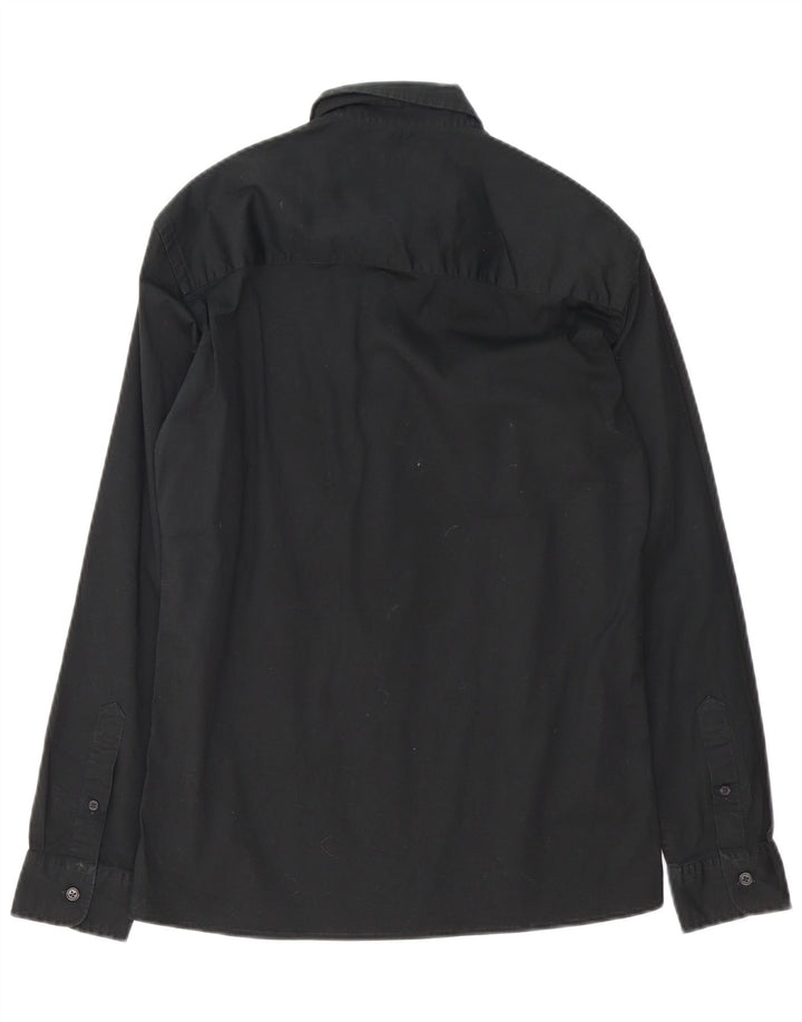 French Connection Herren-Hemd, Größe S, schwarze Baumwolle