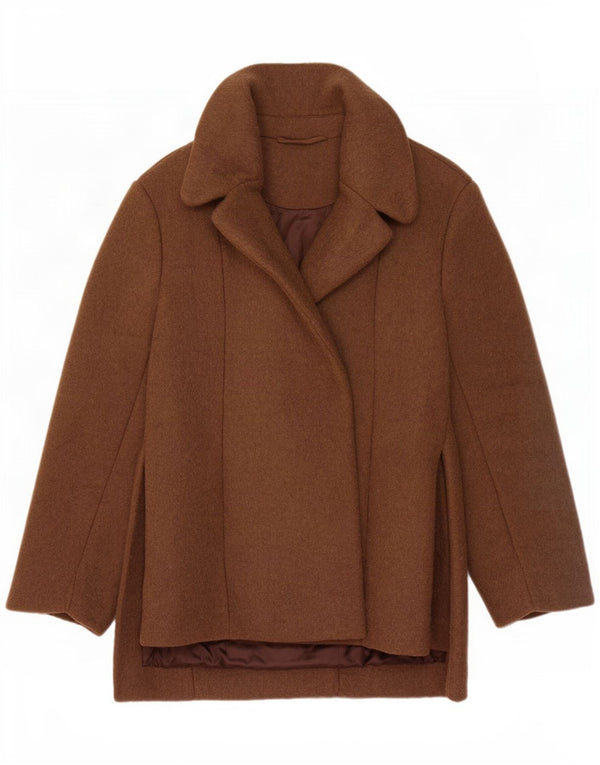 Cos Womens Open Overcoat EU 38 Mittelbraune Wolle