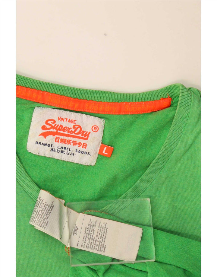 Superdry Herren T-Shirt Top Large Grün Baumwolle