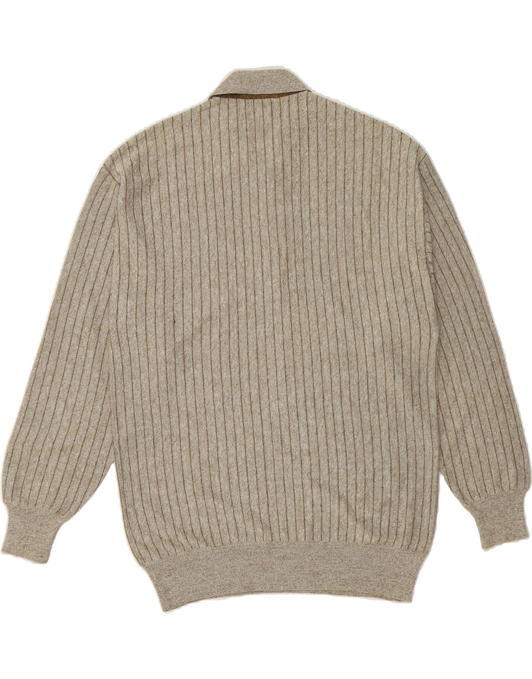 IL GRANCHIO Mens Polo Neck Jumper Sweater Medium Grey Striped Vintage Il Granchio and Second-Hand Il Granchio from Messina Hembry 
