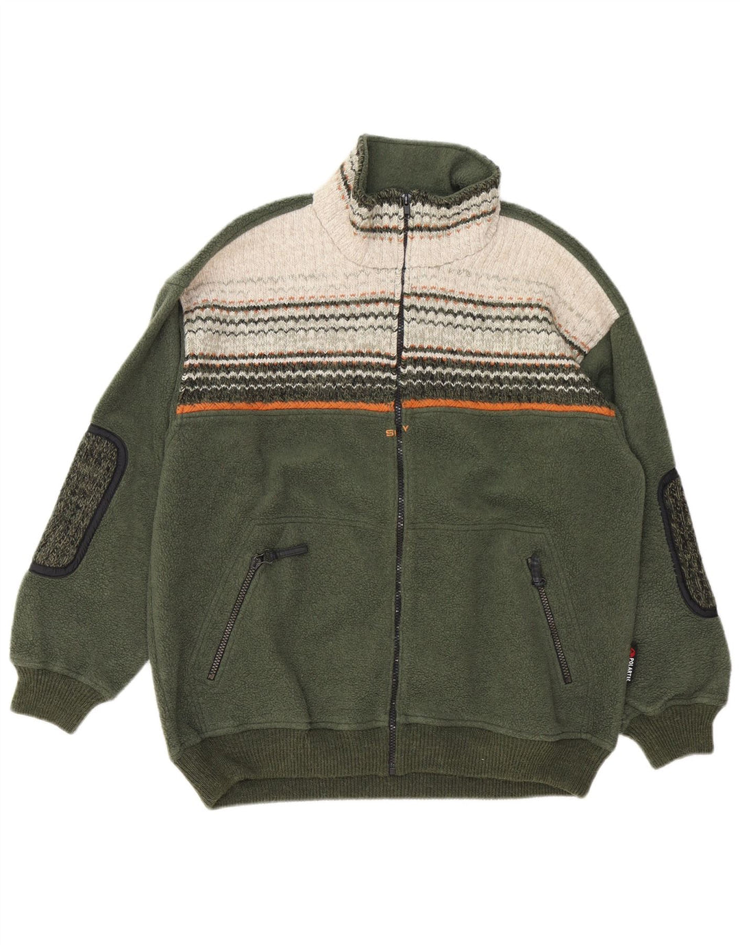 Silvy Herren Fleecejacke UK 40 Large Grün Colourblock Polyester