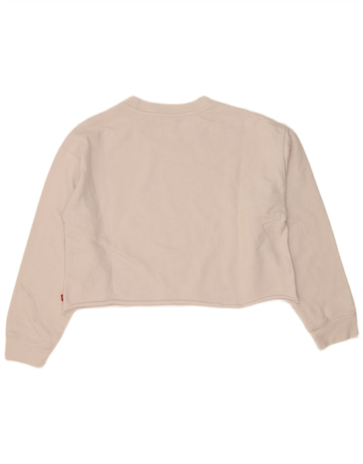 Levi's Damen-Sweatshirt mit übergroßem Crop-Grafikmotiv, Gr. 10, Größe S, Weiß