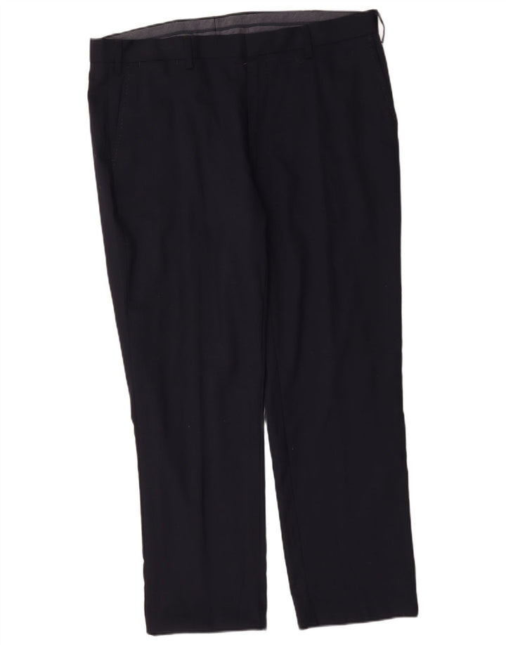 Marks & Spencer Herren-Anzughose mit normaler Passform, W38 L29, marineblaue Wolle