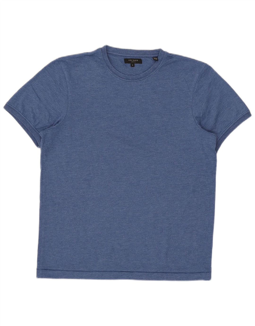 Ted Baker Herren T-Shirt Top Größe 3 Mittelblaue Baumwolle