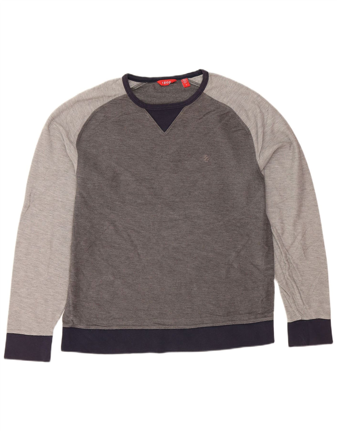 IZOD Herren-Sweatshirt-Pullover aus mittelgrauer Colourblock-Baumwolle