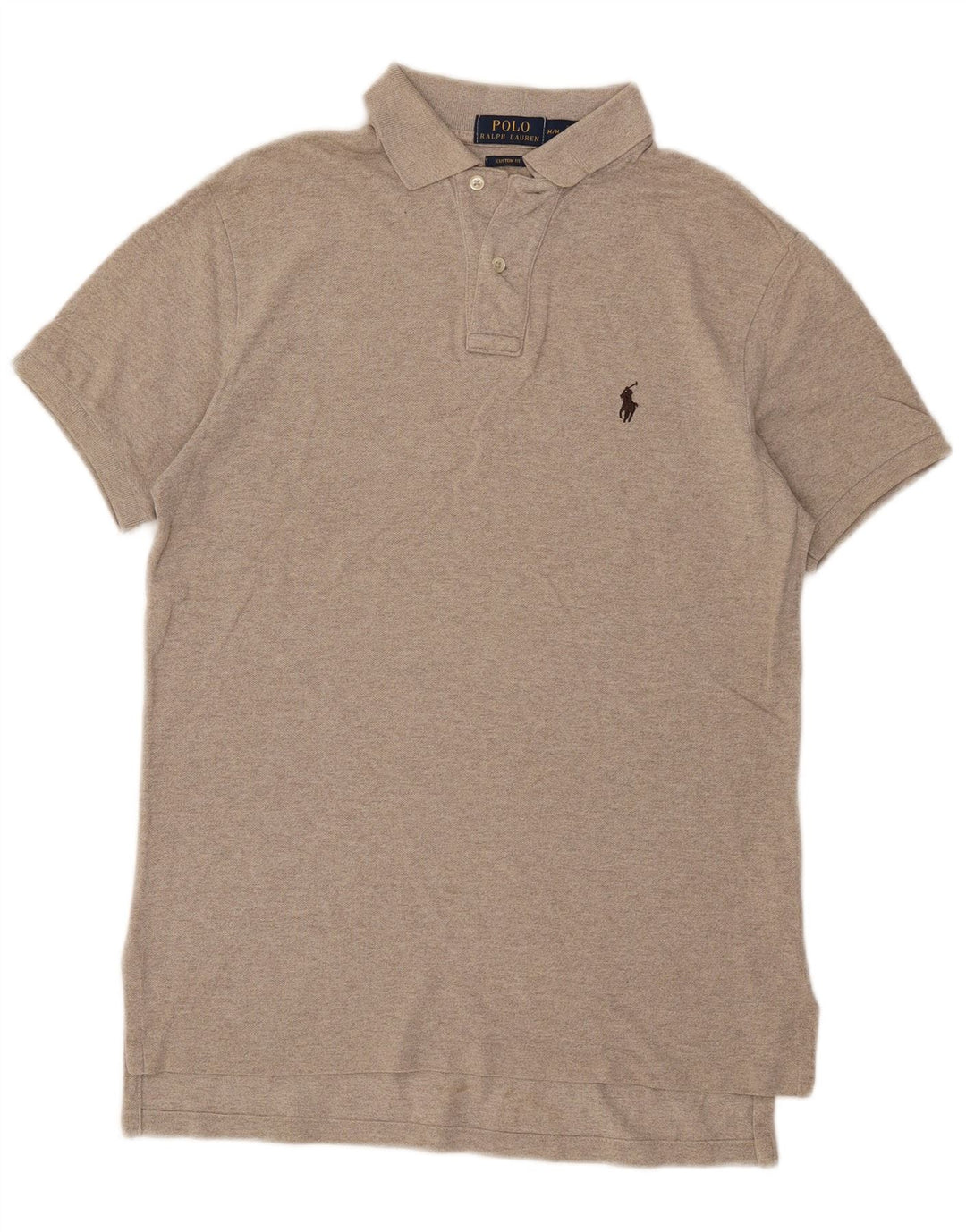 Polo Ralph Lauren Herren-Poloshirt mit individueller Passform, mittelbeige Baumwolle