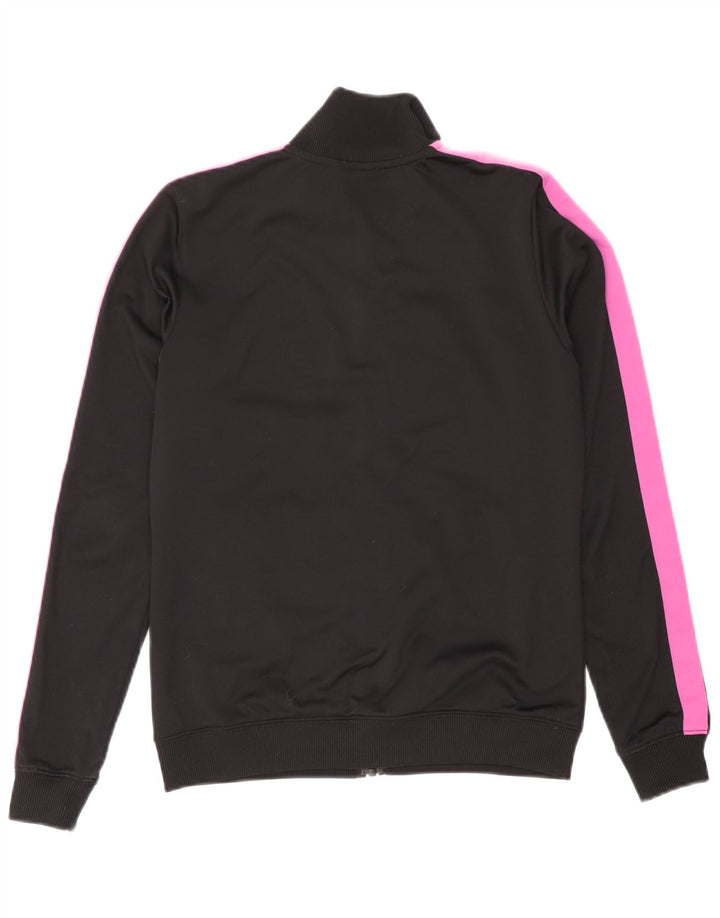 Nike Damen-Trainingsanzug-Top-Jacke UK 12 Mittelschwarzes Colourblock-Polyester