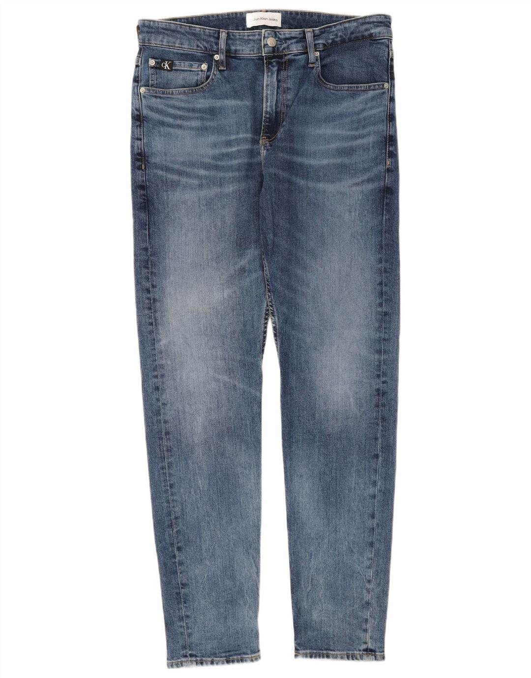 Calvin Klein Herren Slim Jeans W34 L32 Blaue Baumwolle