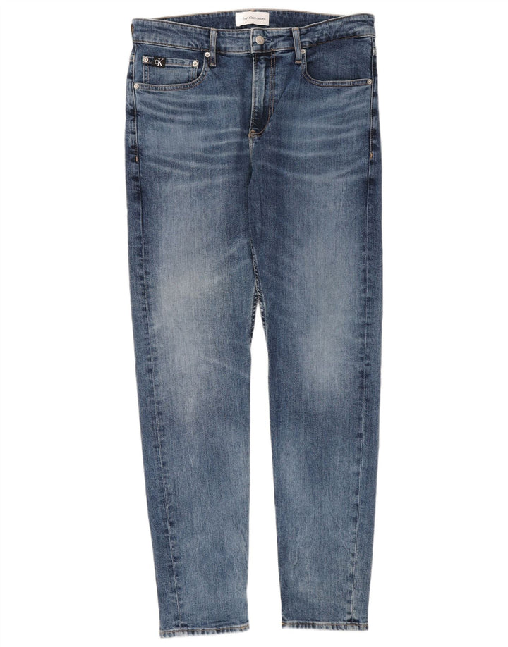 Calvin Klein Herren Slim Jeans W34 L32 Blaue Baumwolle