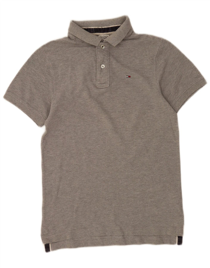 Tommy Hilfiger Herren-Poloshirt, kleine graue Baumwolle