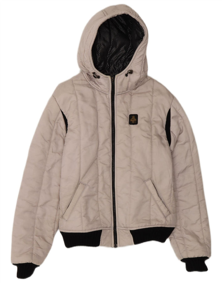 Refrigiwear wattierte Jungenjacke mit Kapuze, 13–14 Jahre, cremefarbenes Polyamid