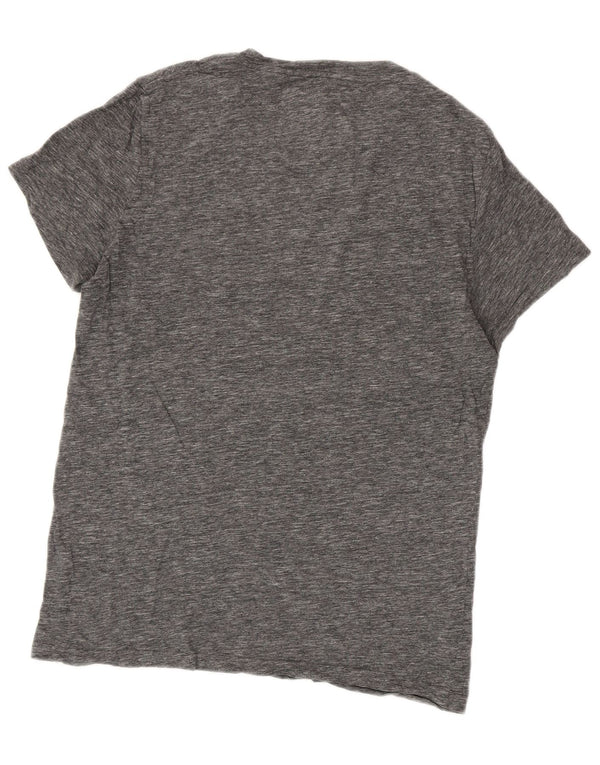 Jack Wills Herren-T-Shirt-Oberteil aus mittelgrau gesprenkelter Baumwolle