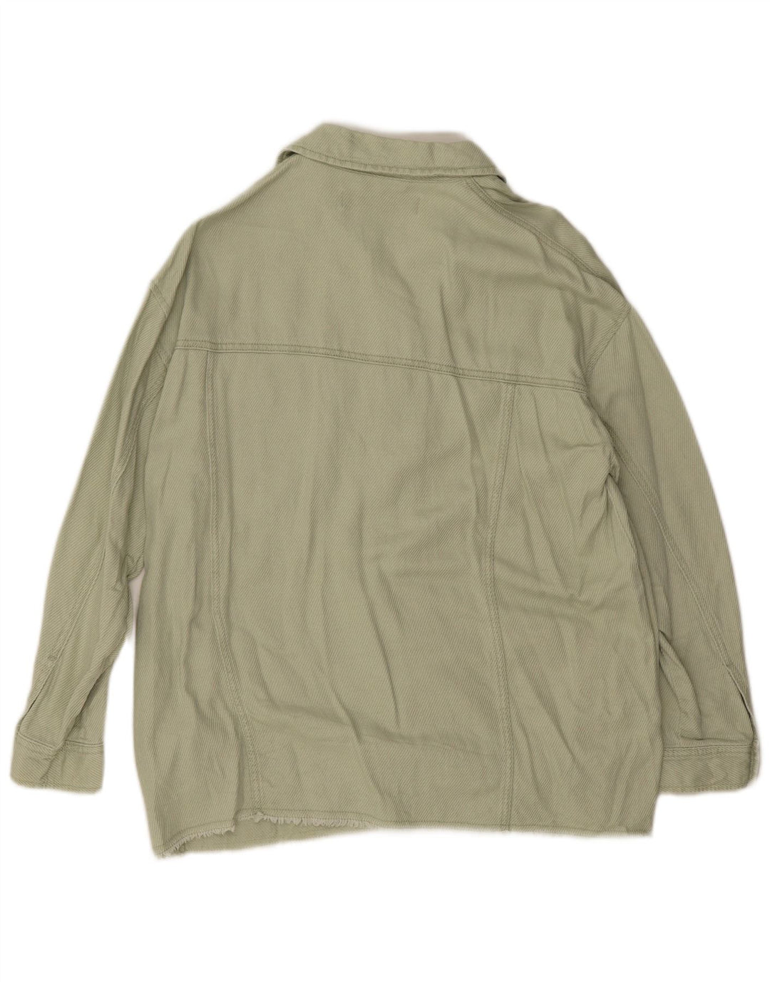 Zara Damen Übergroße Bomberjacke UK 10 Small Grüne Baumwolle