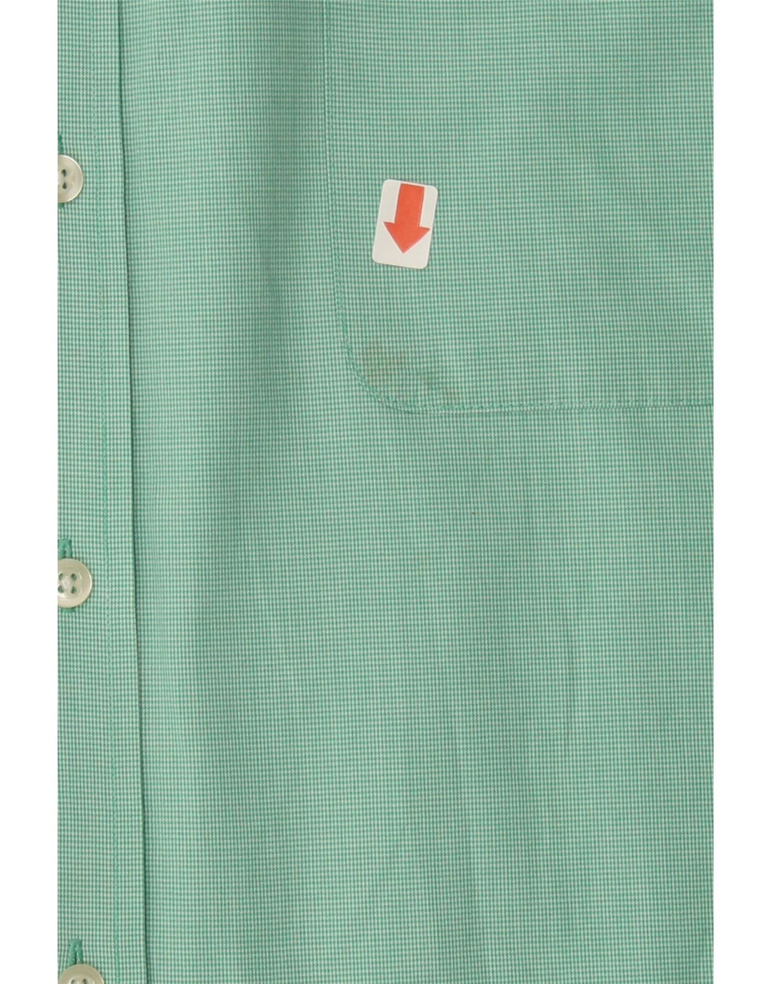 CHAPS Mens Classic Fit Shirt Size 17 1/2 XL Turquoise Houndstooth Cotton Vintage Chaps and Second-Hand Chaps from Messina Hembry 