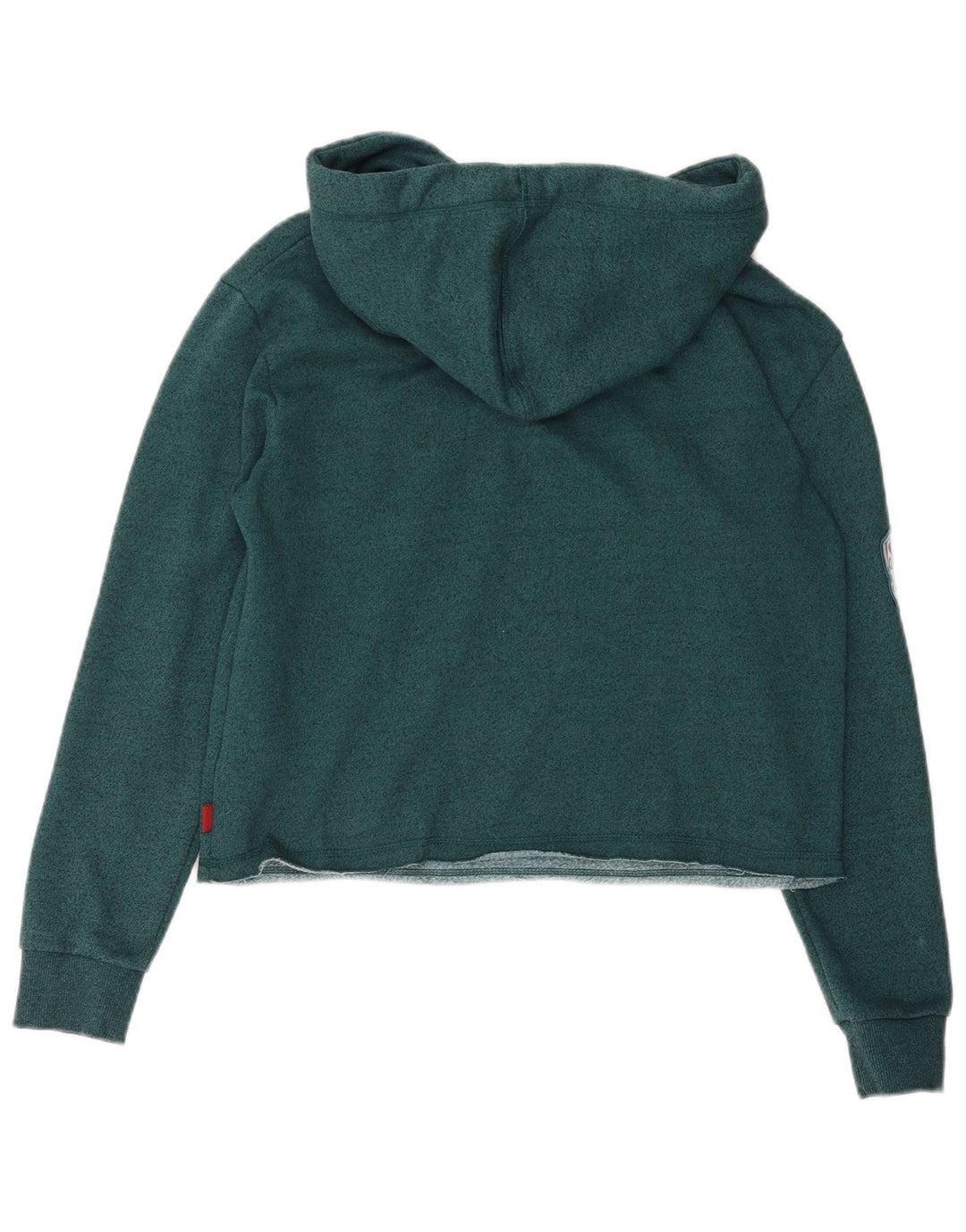 SUPERDRY Damen-Kapuzenpullover mit übergroßem, bauchfreiem Grafikdesign, Gr. 10, Größe S, Grün