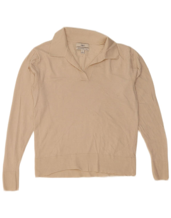 Marks & Spencer Damen-Pullover mit Rollkragen, UK 12, mittelbeige Wolle