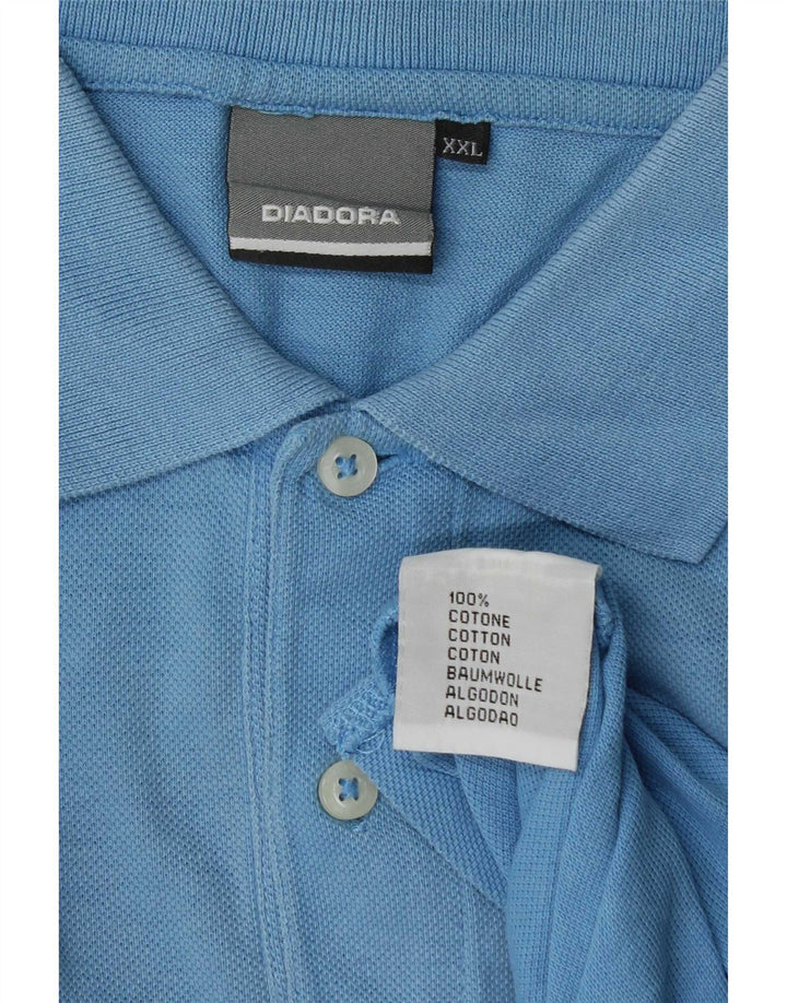 Diadora Herren Poloshirt 2XL Blau Baumwolle