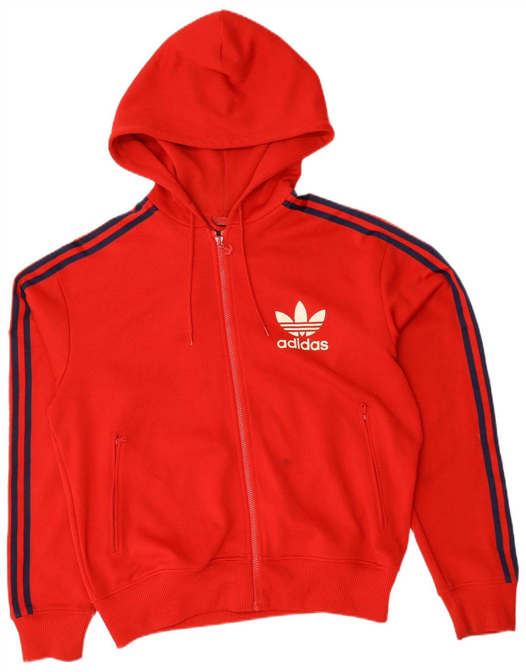 Adidas Herren-Kapuzenpullover mit Reißverschluss, groß, rot, Polyester