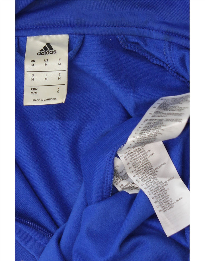 ADIDAS Herren-Trainingsanzug-Top-Jacke aus mittelblauem Polyester