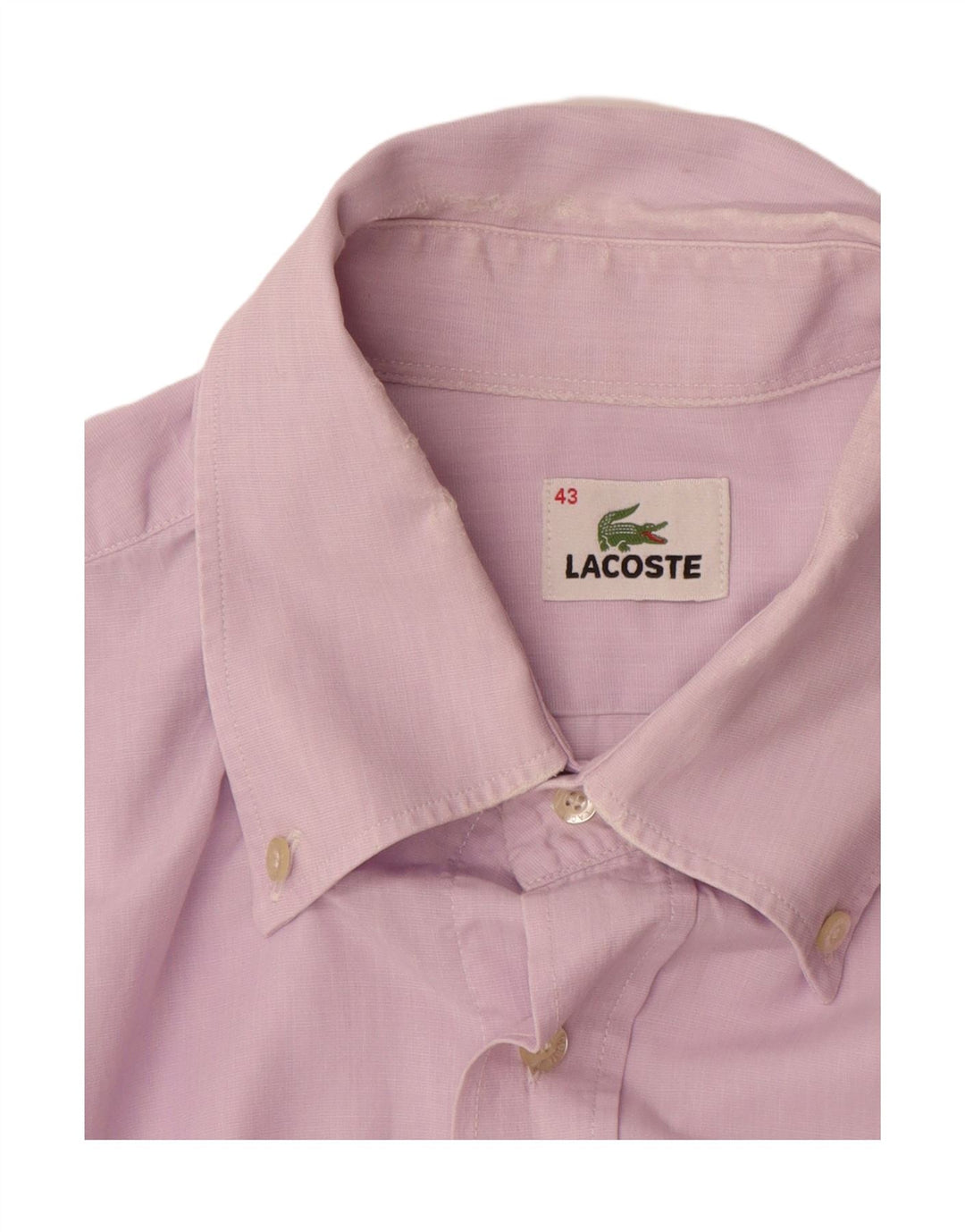 LACOSTE Mens Short Sleeve Shirt Size 43 XL Pink