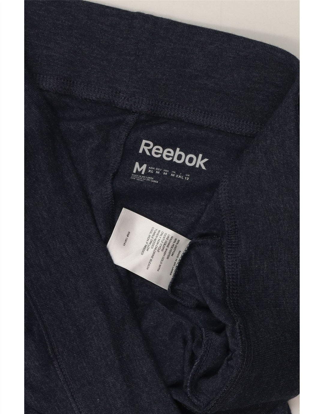 REEBOK Womens Capri Tracksuit Trousers Joggers UK 12 Medium Navy Blue