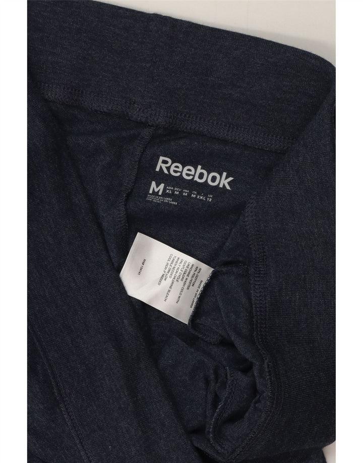 REEBOK Womens Capri Tracksuit Trousers Joggers UK 12 Medium Navy Blue