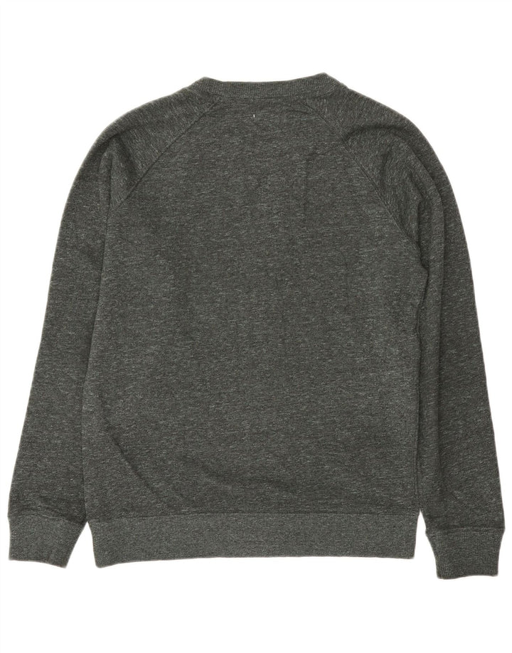 Reiss Herren-Sweatshirt-Pullover, klein, grün gefleckte Baumwolle