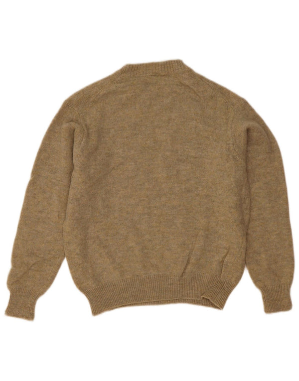 Benetton Damen-Pullover mit Rundhalsausschnitt, UK 14, mittlere Khaki-Wolle