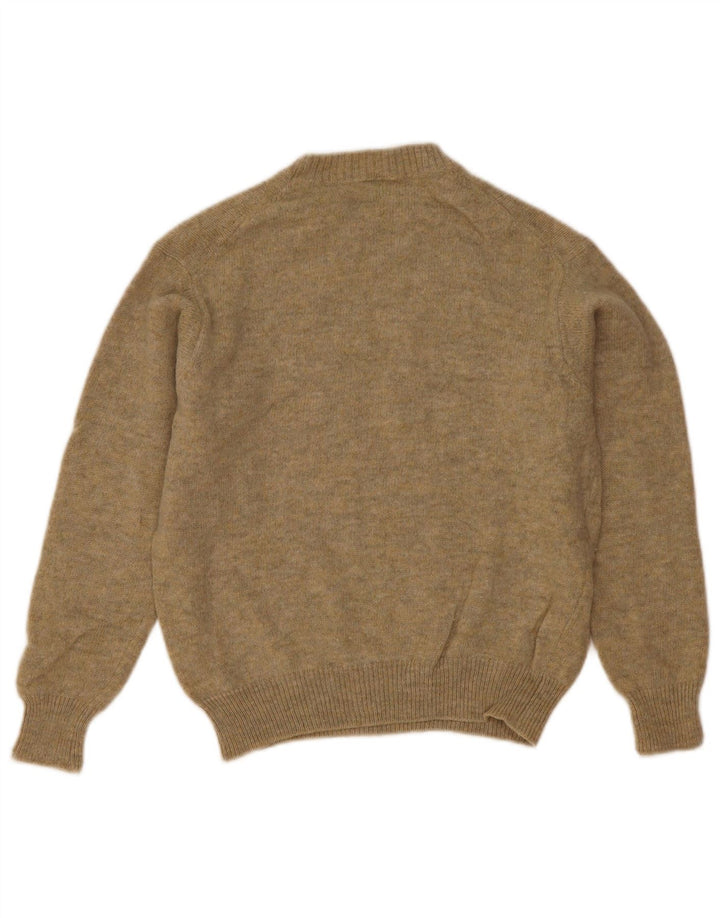 Benetton Damen-Pullover mit Rundhalsausschnitt, UK 14, mittlere Khaki-Wolle