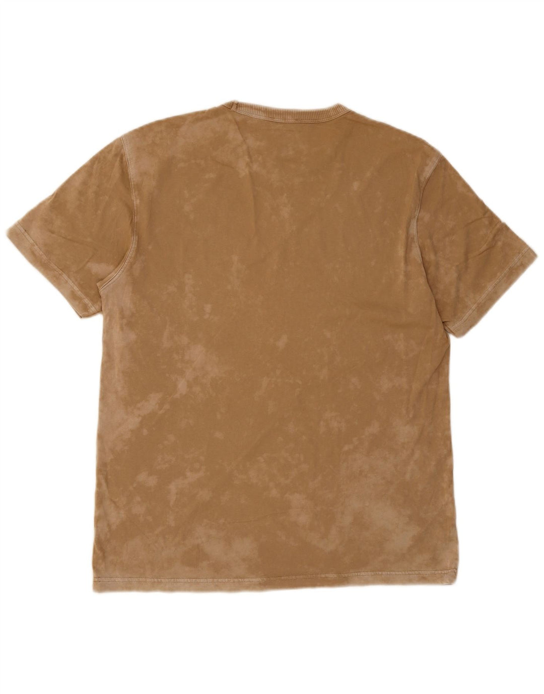 Benetton Herren Acid Wash T-Shirt Top Large Braun