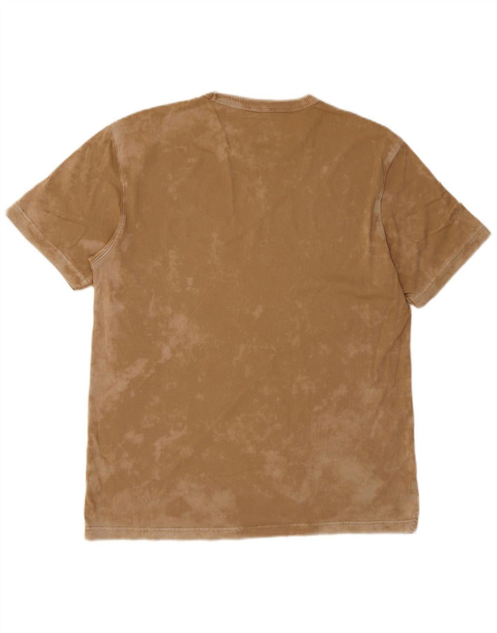 Benetton Herren Acid Wash T-Shirt Top Large Braun