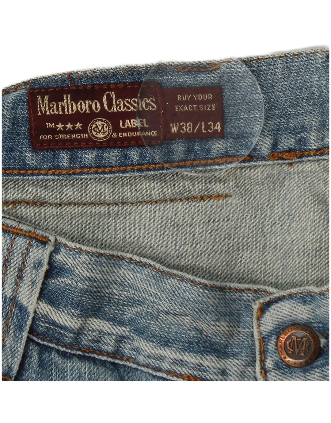 Marlboro Classics Herren Straight Jeans W38 L34 Blaue Baumwolle