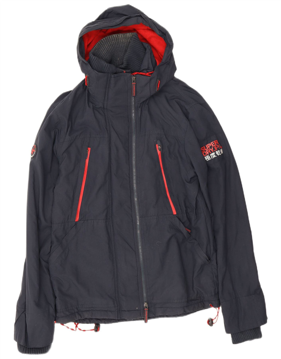 Superdry Herren-Windbreakerjacke mit Kapuze, UK 40, Größe L, Marineblau, Polyester