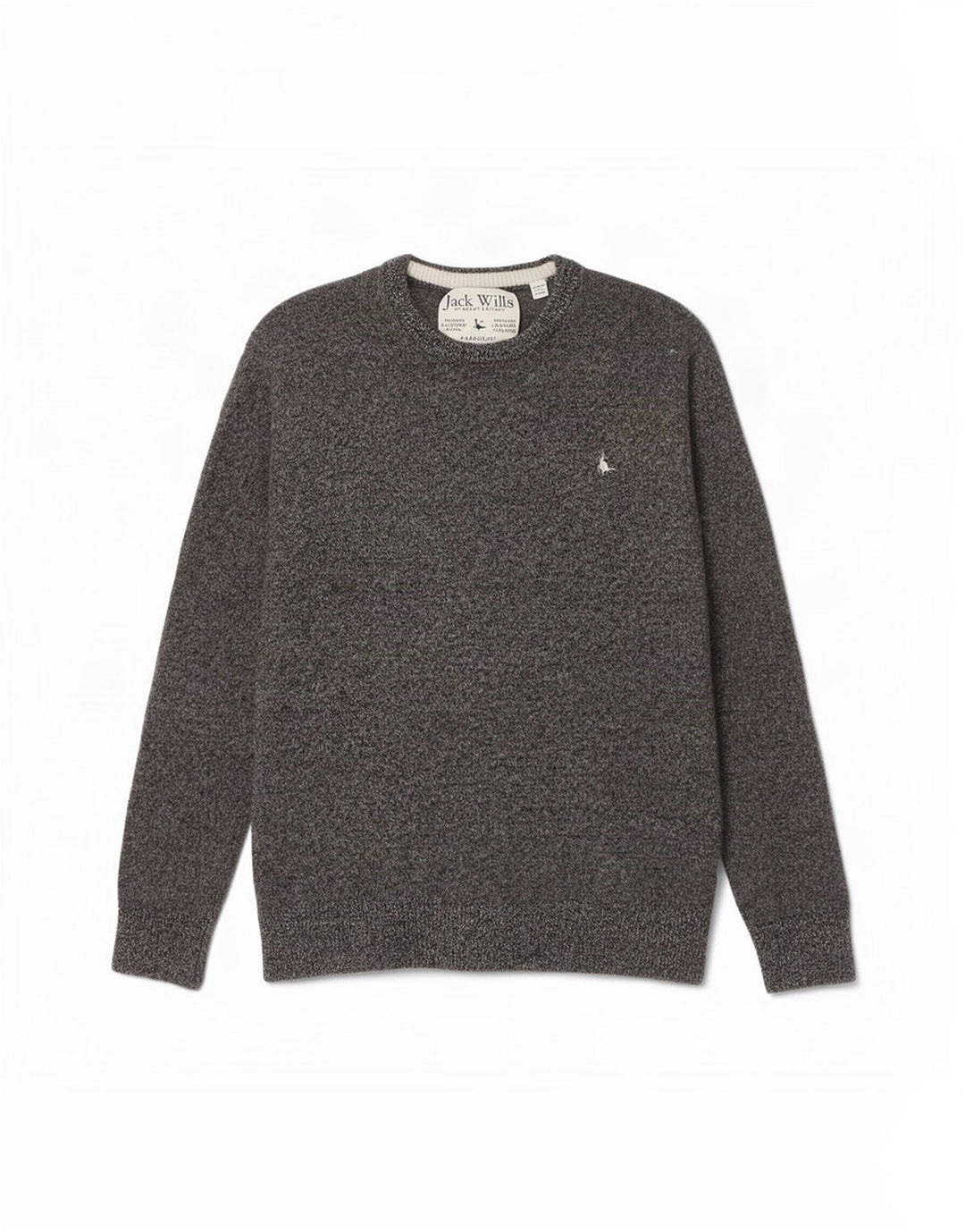 Jack Wills Damen-Pullover mit Rundhalsausschnitt, Gr. 12, Mittelgrau meliert