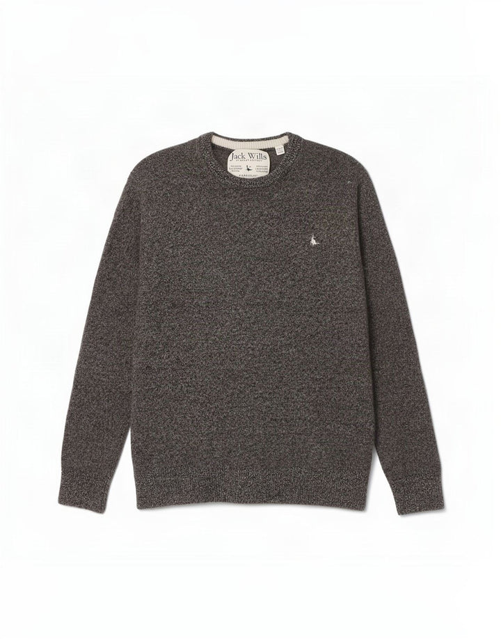 Jack Wills Damen-Pullover mit Rundhalsausschnitt, Gr. 12, Mittelgrau meliert