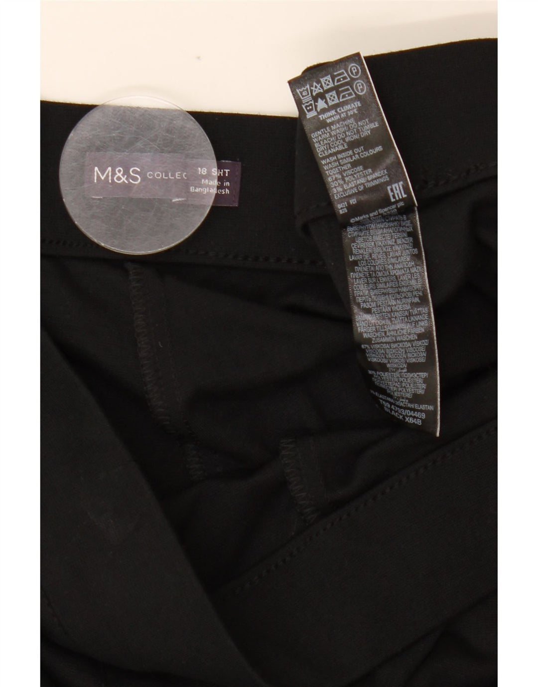 MARKS & SPENCER Damen-Freizeithose mit hoher Taille, UK 18, XL, W34, L27, Schwarz