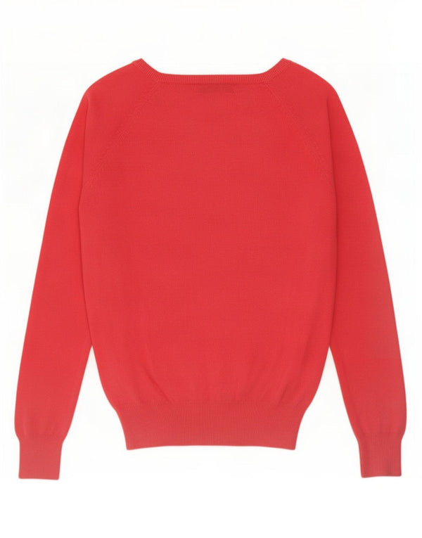 Zara Damen-Pullover mit V-Ausschnitt, Gr. 10, Größe S, rosa, Baumwolle