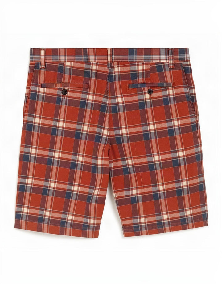Dockers Herren-Chinoshorts W34, große Baumwolle mit rotem Karomuster