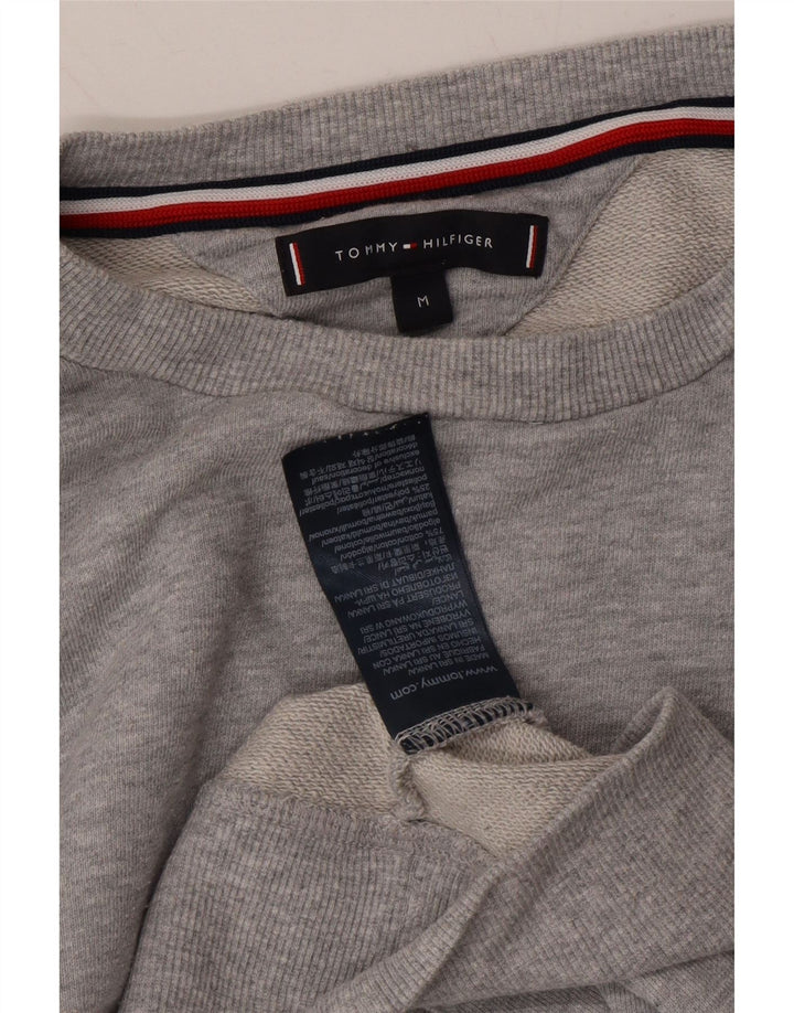 TOMMY HILFIGER Mens Graphic Sweatshirt Jumper Medium Grey Cotton Vintage Tommy Hilfiger and Second-Hand Tommy Hilfiger from Messina Hembry 