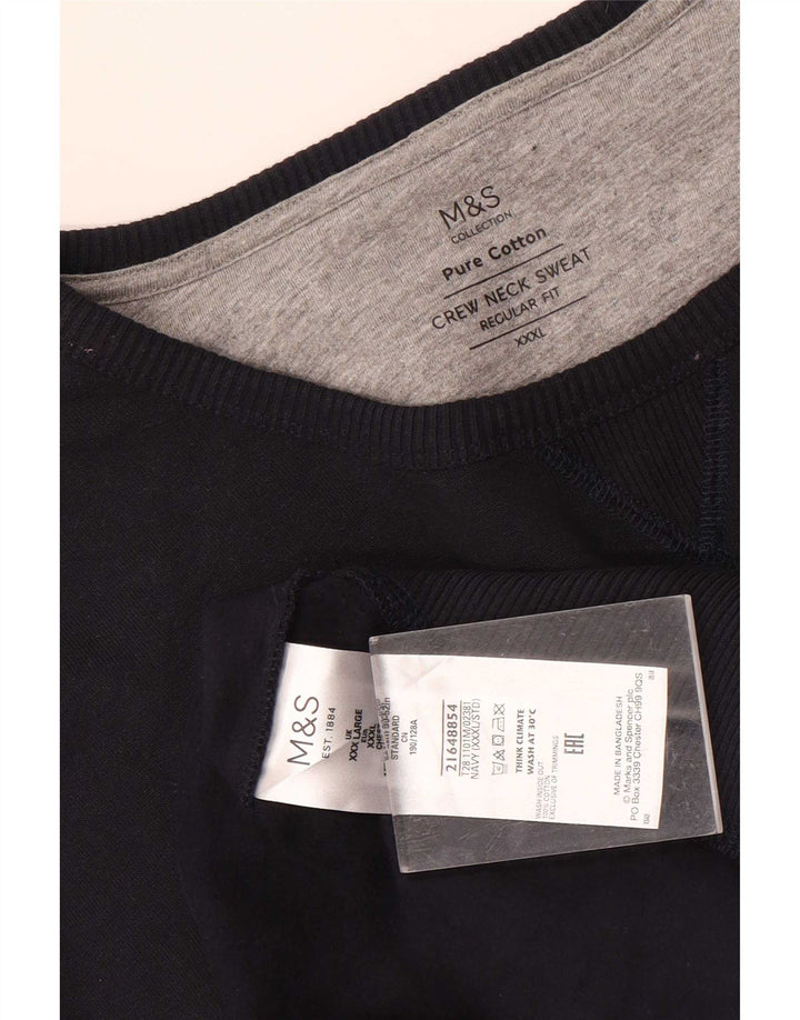 Marks & Spencer Herren-Sweatshirt mit regulärer Passform, 3XL, Marineblau, Baumwolle