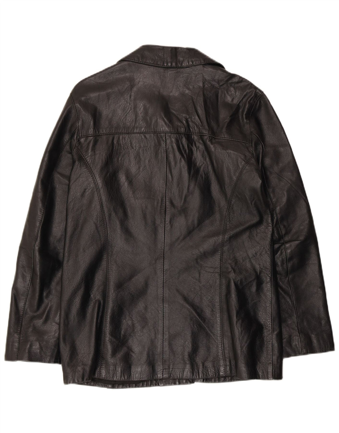 Planet Damen Lederjacke IT 46 Großes schwarzes Leder