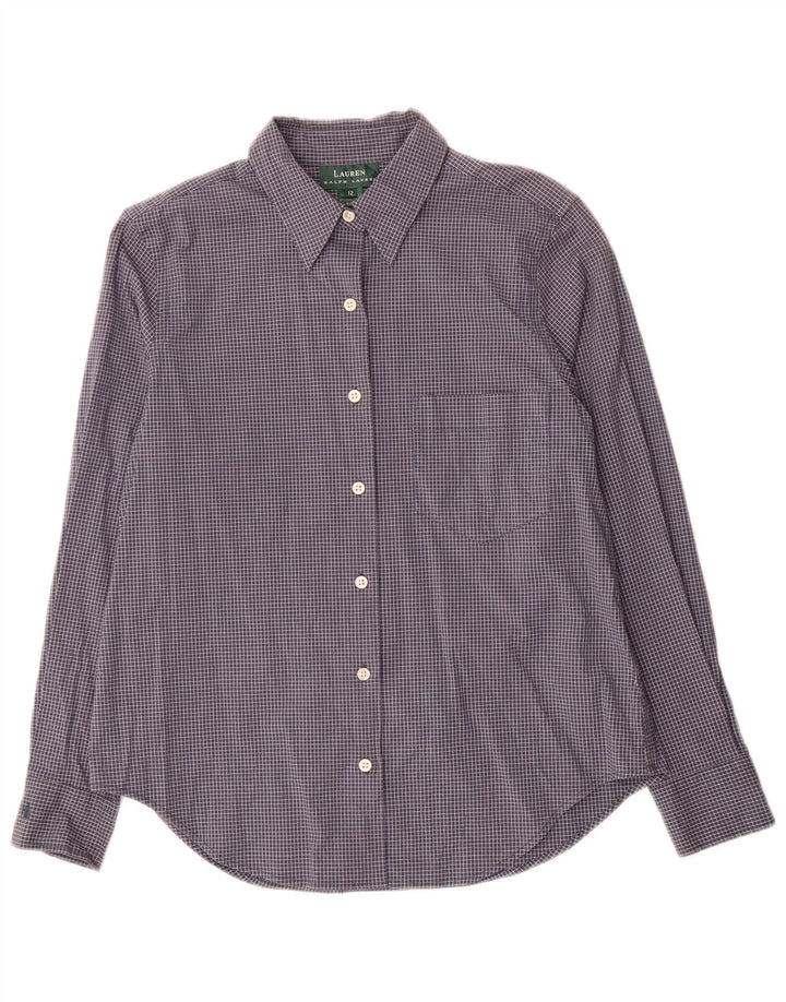 Ralph Lauren Damen-Hemd, US 12, groß, marineblau, kariert, Baumwolle